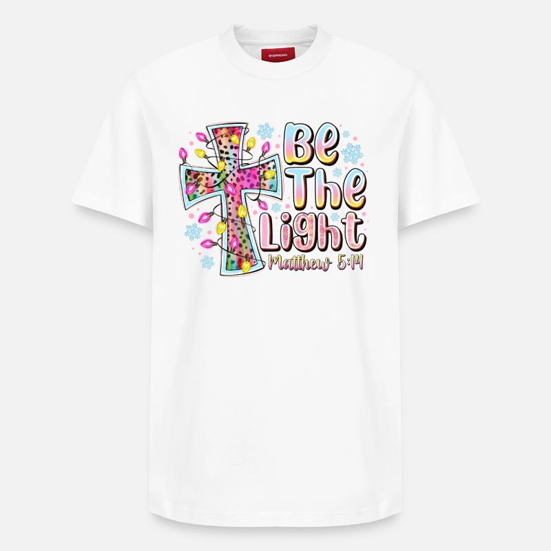 Sei das Lichtkreuz-Prisma - Relaxed Unisex Supima Cotton T-Shirt – von SPREAD - Weiß
