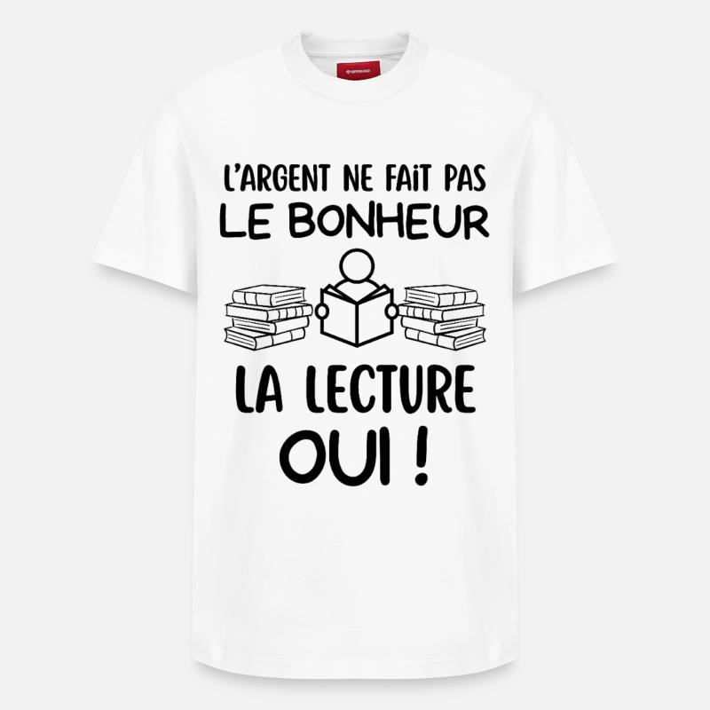 humour lecture livres - T-shirt unisexe décontracté en coton Supima – de SPREAD - blanc