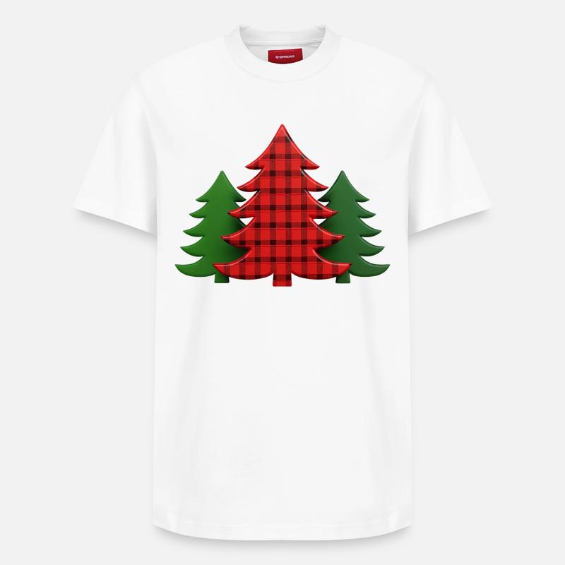 Plaid Baum Weihnachtsbäume Christmas Tree - Relaxed Unisex Supima Cotton T-Shirt – von SPREAD - Weiß