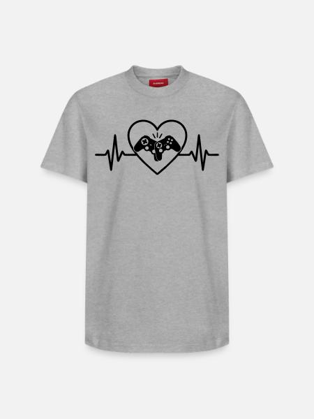 Controller Herz Gamer Liebe Videospiele - Relaxed Unisex Supima Cotton T-Shirt – von SPREAD - Weiß