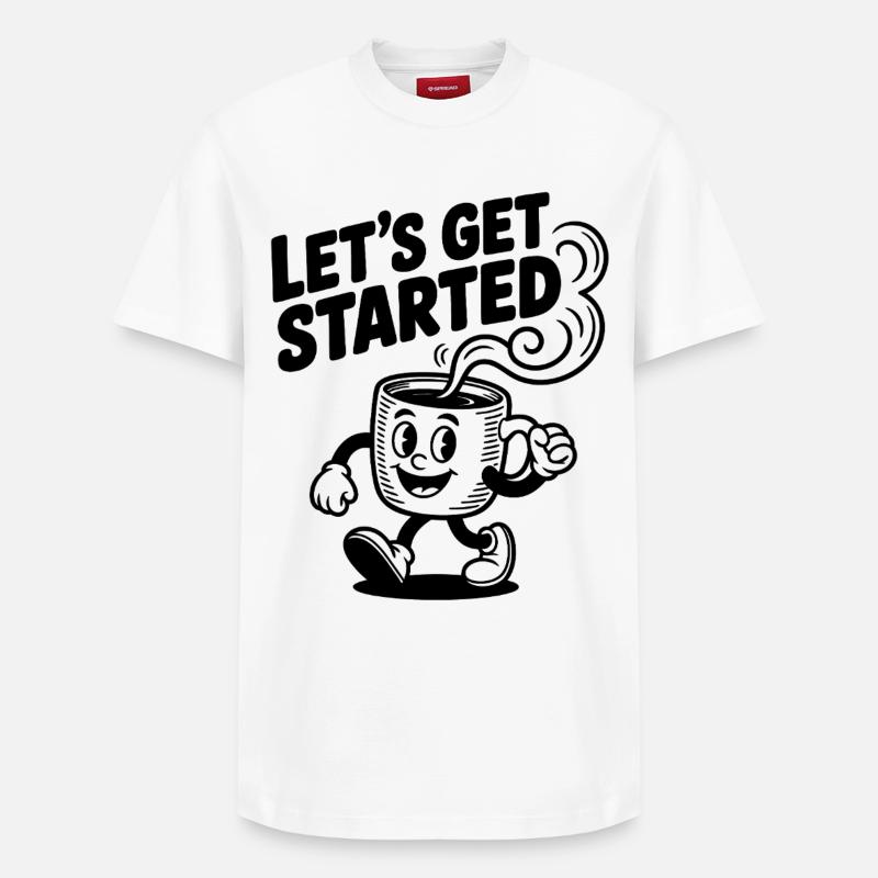 Commençons Tasse à café - T-shirt unisexe décontracté en coton Supima – de SPREAD - blanc