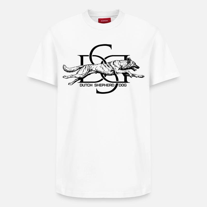 Dutchie - Chien de berger néerlandais - T-shirt unisexe décontracté en coton Supima – de SPREAD - blanc