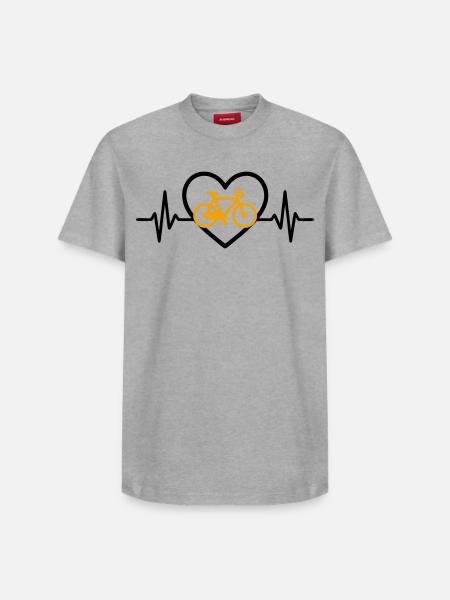 Cycling Heart Bicycle Passion Gift - Relaxed Unisex Supima Cotton T-Shirt – by SPREAD - white