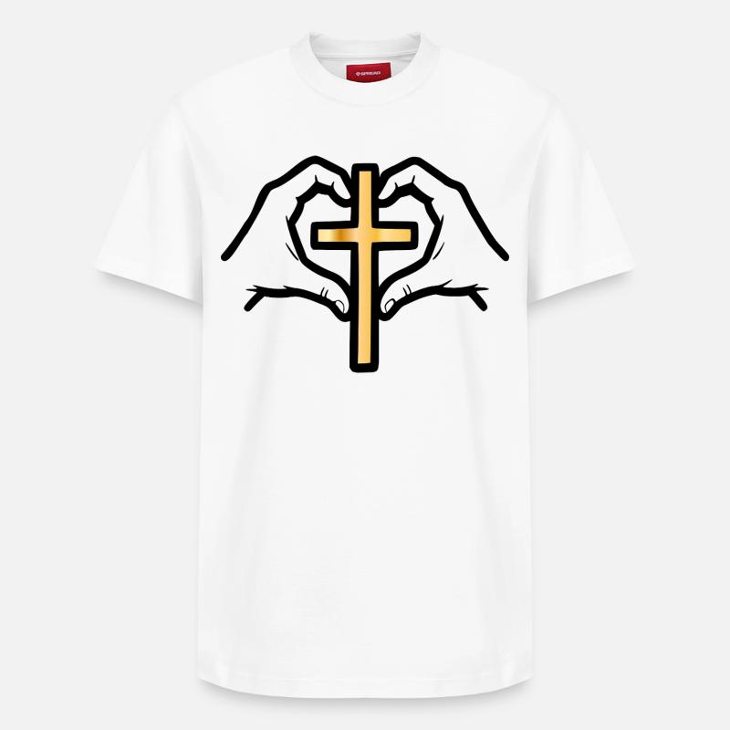 CHRISTLICHE KIRCHE GLAUBEN - Relaxed Unisex Supima Cotton T-Shirt – von SPREAD - Weiß