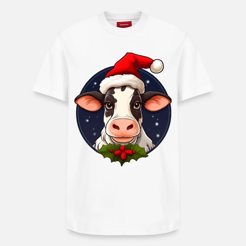 Vaches Noël - T-shirt unisexe décontracté en coton Supima – de SPREAD - blanc