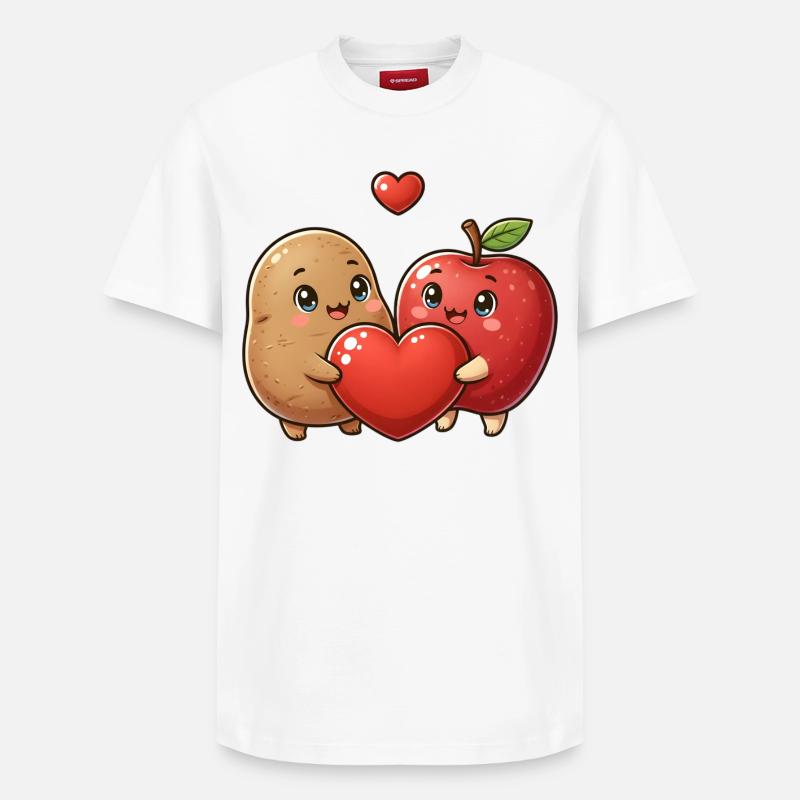 Amitié Kawaii Pomme et Pâte - T-shirt unisexe décontracté en coton Supima – de SPREAD - blanc