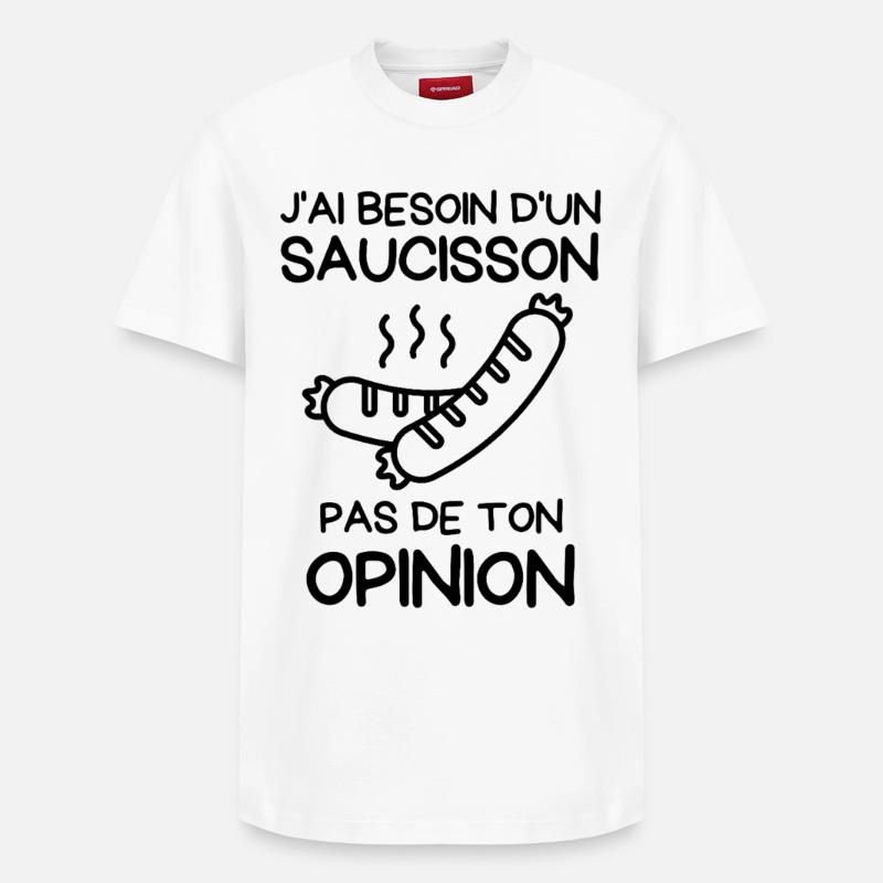Brauchen Sie eine Wurst - Relaxed Unisex Supima Cotton T-Shirt – von SPREAD - Weiß