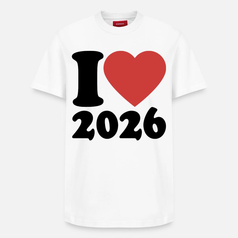 Bonne Année | J’adore 2026 - T-shirt unisexe décontracté en coton Supima – de SPREAD - blanc