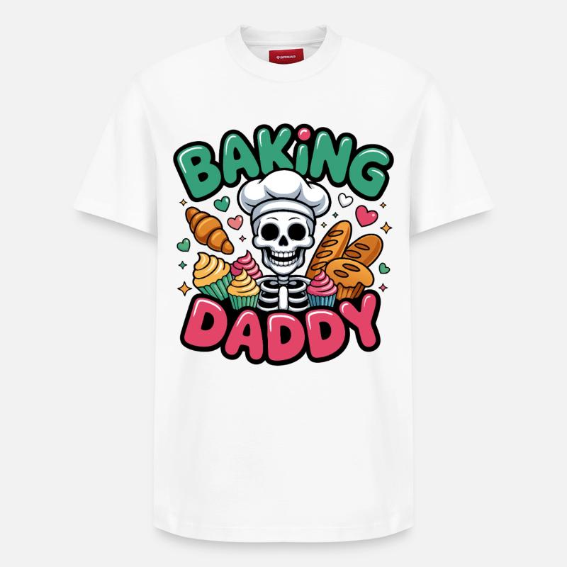 Cuisson de Daddy Skull Cook - T-shirt unisexe décontracté en coton Supima – de SPREAD - blanc