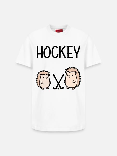 BALL SPORTS HOCKEY HEDGEHOGS - Relaxed Unisex Supima Cotton T-Shirt – by SPREAD - white