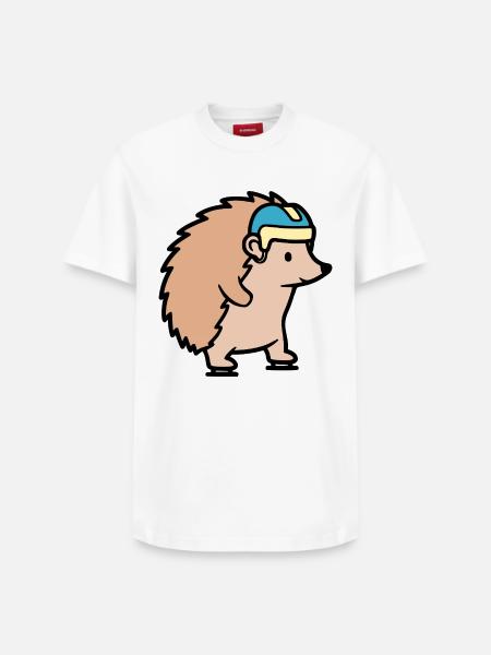 Igel Schlittschuhlaufen Hockey - Relaxed Unisex Supima Cotton T-Shirt – von SPREAD - Weiß