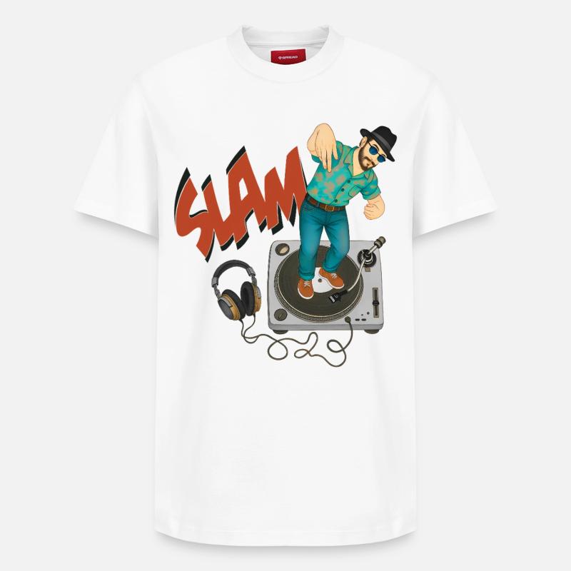 SLAM GUY – nette Leute - Relaxed Unisex Supima Cotton T-Shirt – von SPREAD - Weiß