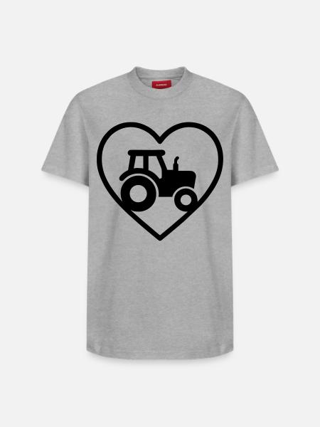 Heart Tractor – Farmer Passion Design - Relaxed Unisex Supima Cotton T-Shirt – by SPREAD - white