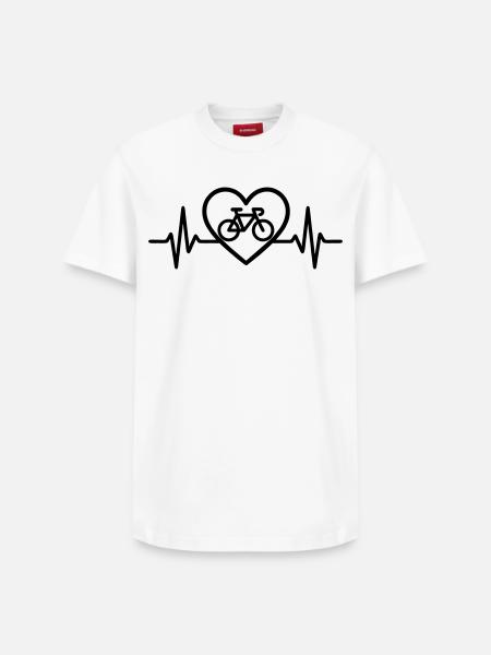 Heart Cycling – Passion for Cycling - Relaxed Unisex Supima Cotton T-Shirt – by SPREAD - white