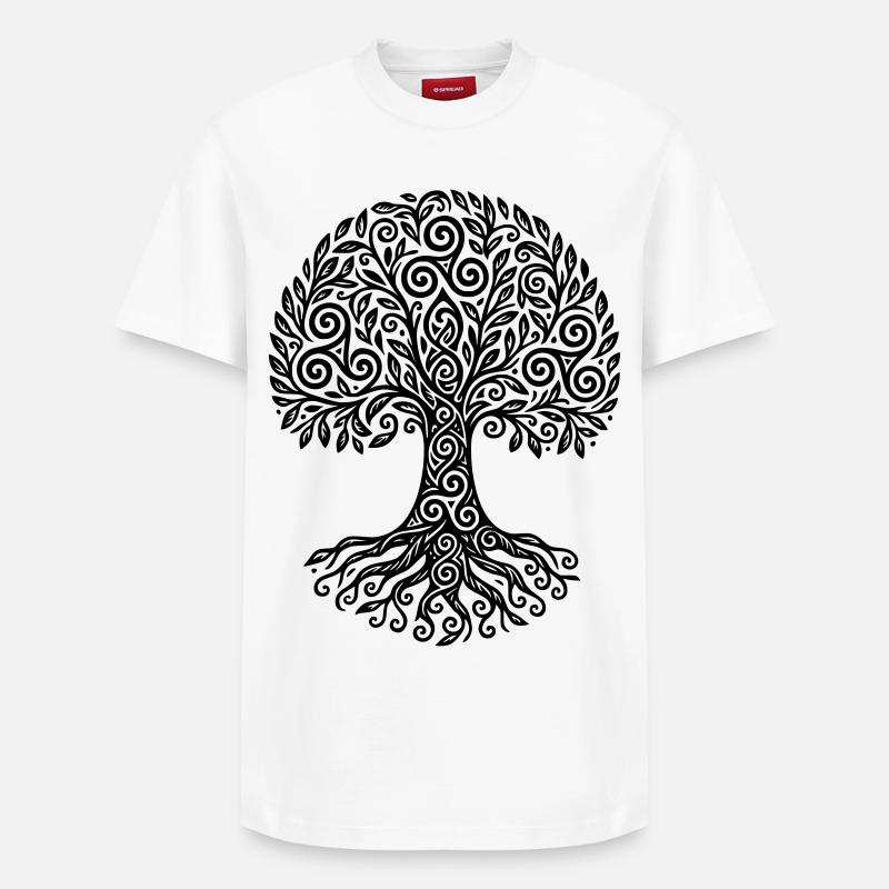 Arbre de Vie Triskel  - T-shirt unisexe décontracté en coton Supima – de SPREAD - blanc