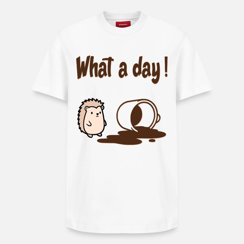 Café Hérisson - T-shirt unisexe décontracté en coton Supima – de SPREAD - blanc