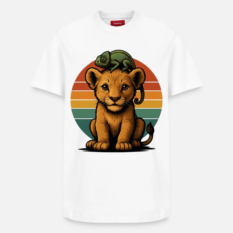 Léon Jeune Caméléon - T-shirt unisexe décontracté en coton Supima – de SPREAD - blanc