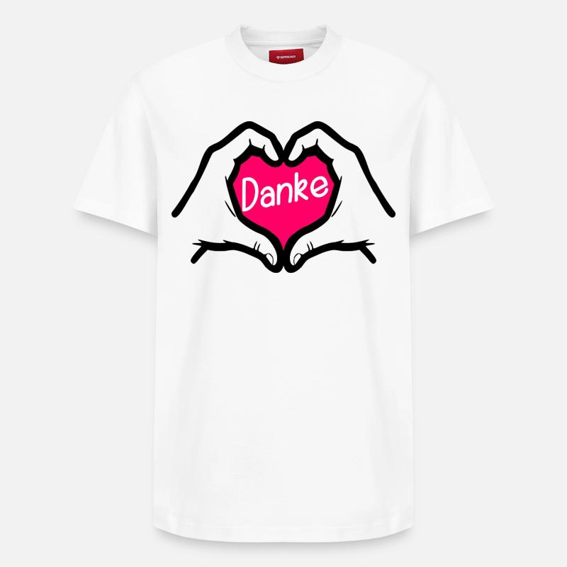 Merci Merci HEART - T-shirt unisexe décontracté en coton Supima – de SPREAD - blanc