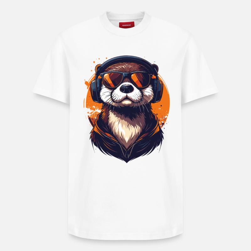 Locker drauf: Otter mit Kopfhörern - Relaxed Unisex Supima Cotton T-Shirt – von SPREAD - Weiß