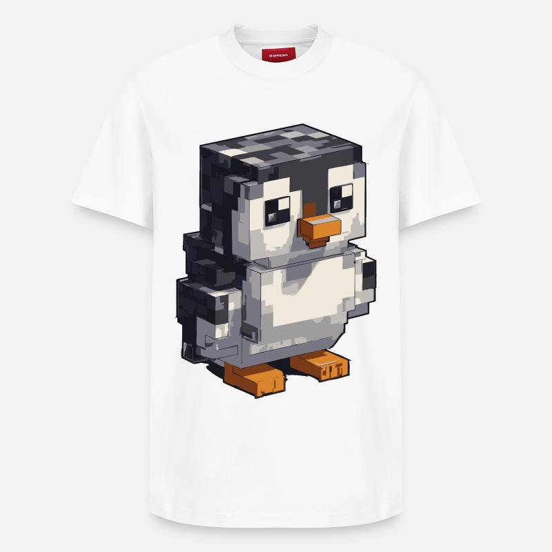 Mignon pingouin pixel - T-shirt unisexe décontracté en coton Supima – de SPREAD - blanc