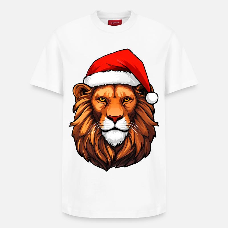 Löwe Weihnachtsmann - Relaxed Unisex Supima Cotton T-Shirt – von SPREAD - Weiß