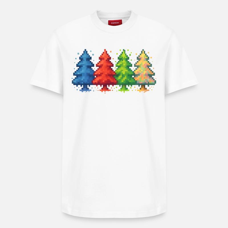 Pixelwald Weihnachtsbaum gaming - Relaxed Unisex Supima Cotton T-Shirt – von SPREAD - Weiß
