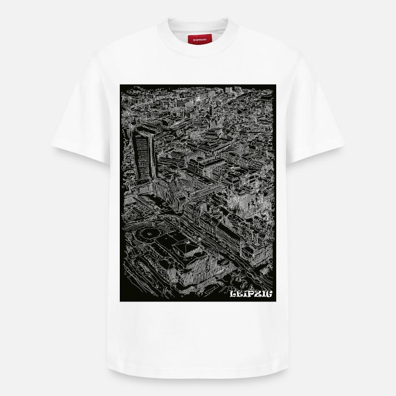 Leipzig Birdeye - T-shirt unisexe décontracté en coton Supima – de SPREAD - blanc