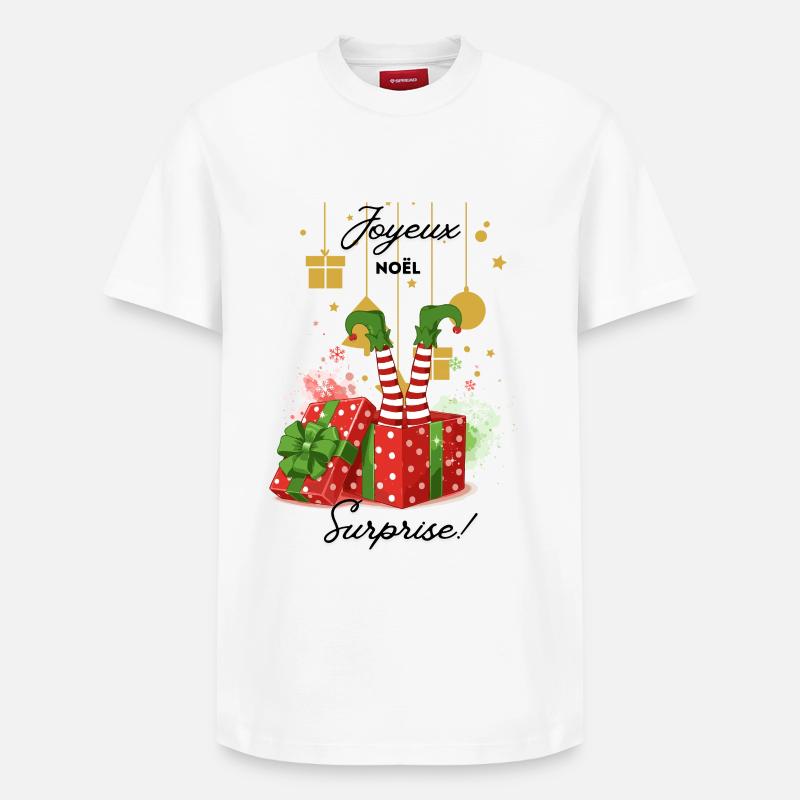 Joyeux_noel_surprise - T-shirt unisexe décontracté en coton Supima – de SPREAD - blanc