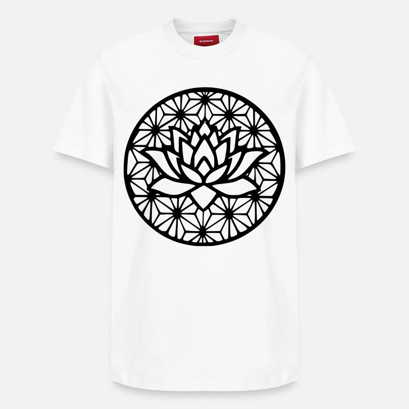 Blume des Lebens & Lotus - Relaxed Unisex Supima Cotton T-Shirt – von SPREAD - Weiß