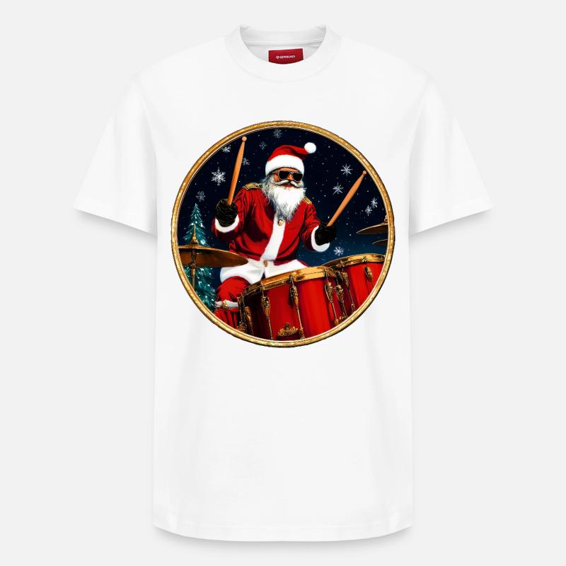 Batteur Noël - T-shirt unisexe décontracté en coton Supima – de SPREAD - blanc