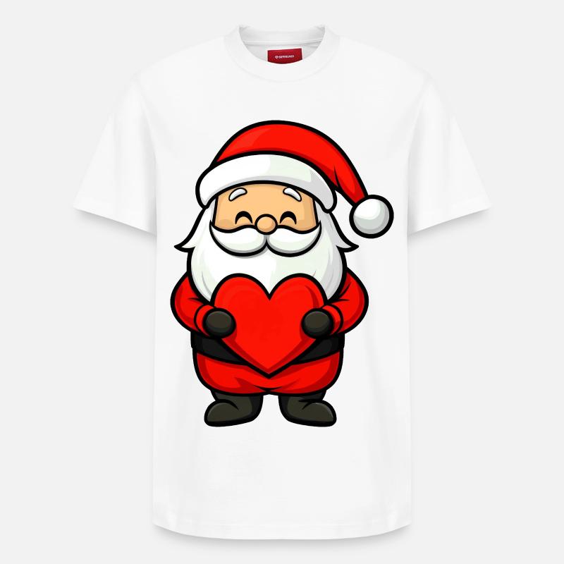 Le Père Noël au cœur - T-shirt unisexe décontracté en coton Supima – de SPREAD - blanc