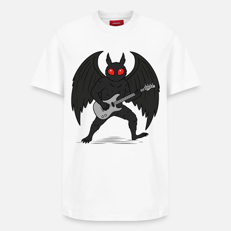 Mothman Rock Guitar Cryptid - T-shirt unisexe décontracté en coton Supima – de SPREAD - blanc