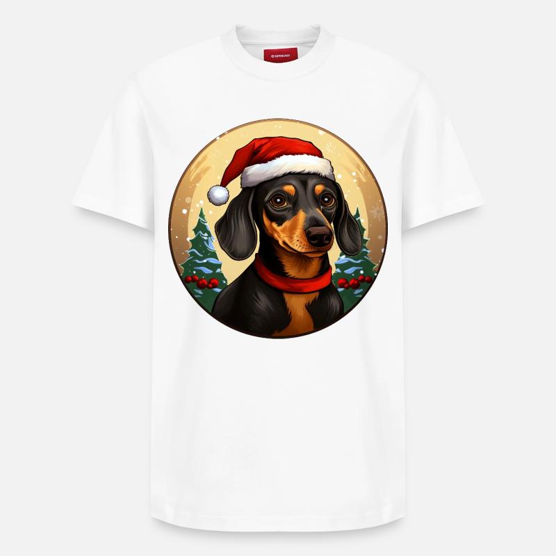 Dackel Christmas - Relaxed Unisex Supima Cotton T-Shirt – von SPREAD - Weiß
