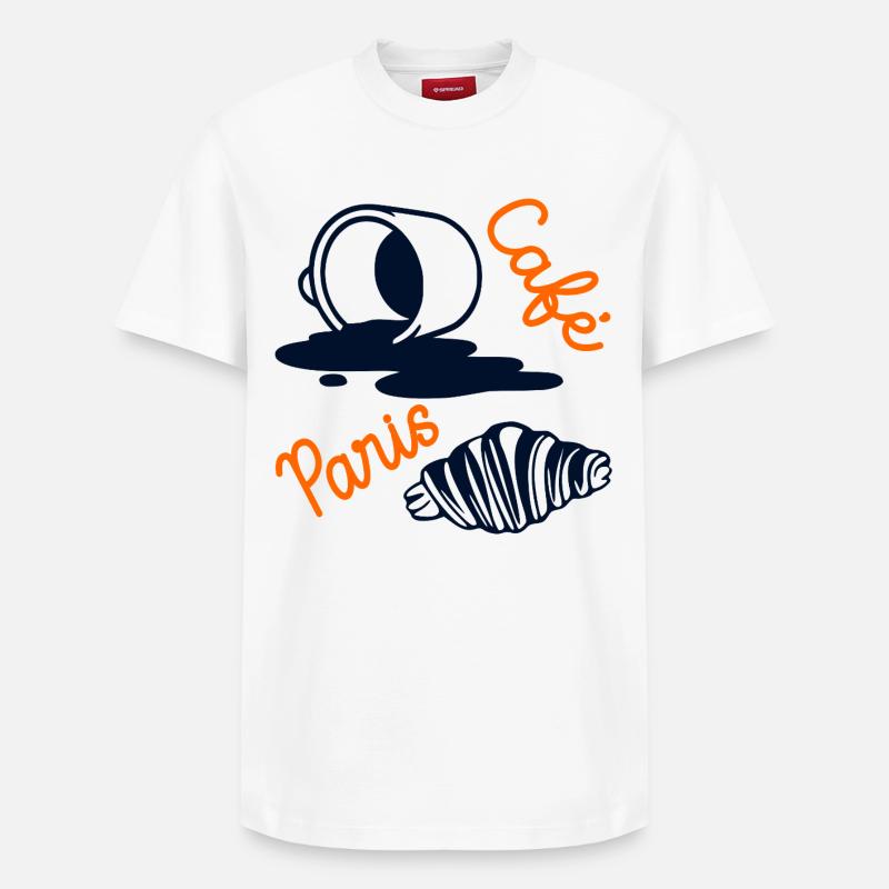 Croissant Coffee Paris - T-shirt unisexe décontracté en coton Supima – de SPREAD - blanc