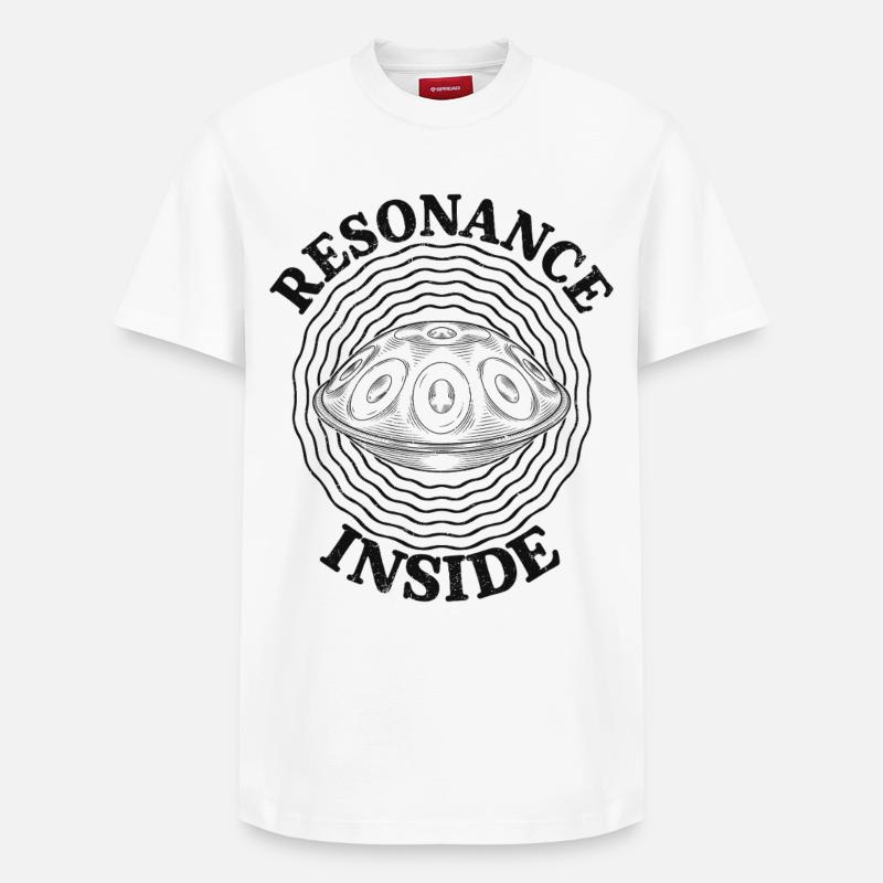 Résonance à l’intérieur du handpan - T-shirt unisexe décontracté en coton Supima – de SPREAD - blanc