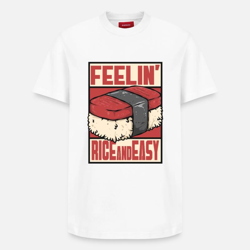 Sushi Feelin Rice et Facile - T-shirt unisexe décontracté en coton Supima – de SPREAD - blanc