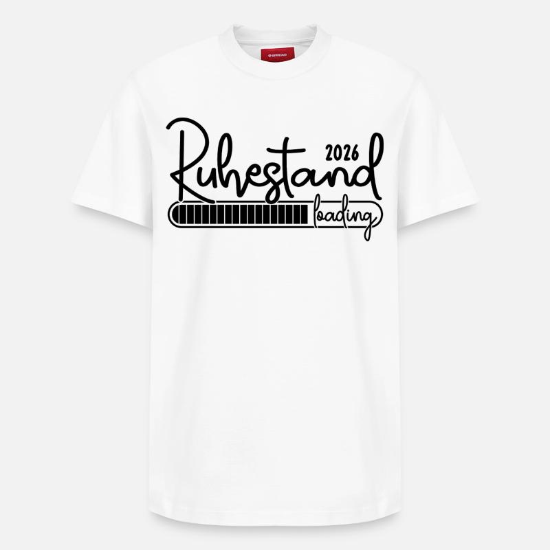 Ruhestand 2026 Loading Rente 2026 - Relaxed Unisex Supima Cotton T-Shirt – von SPREAD - Weiß