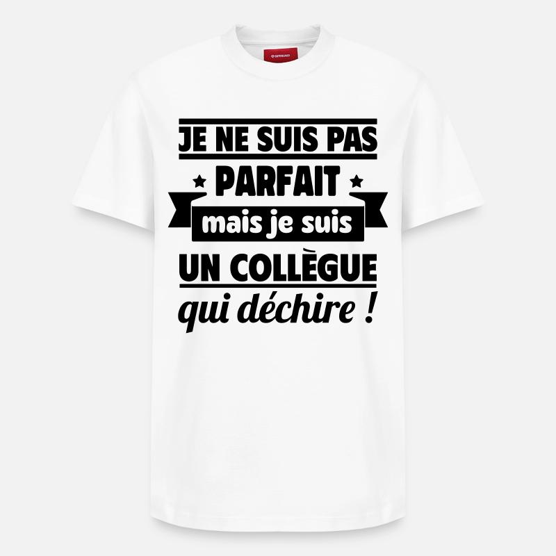 Collègue Qui Déchire Humour Travail - T-shirt unisexe décontracté en coton Supima – de SPREAD - blanc