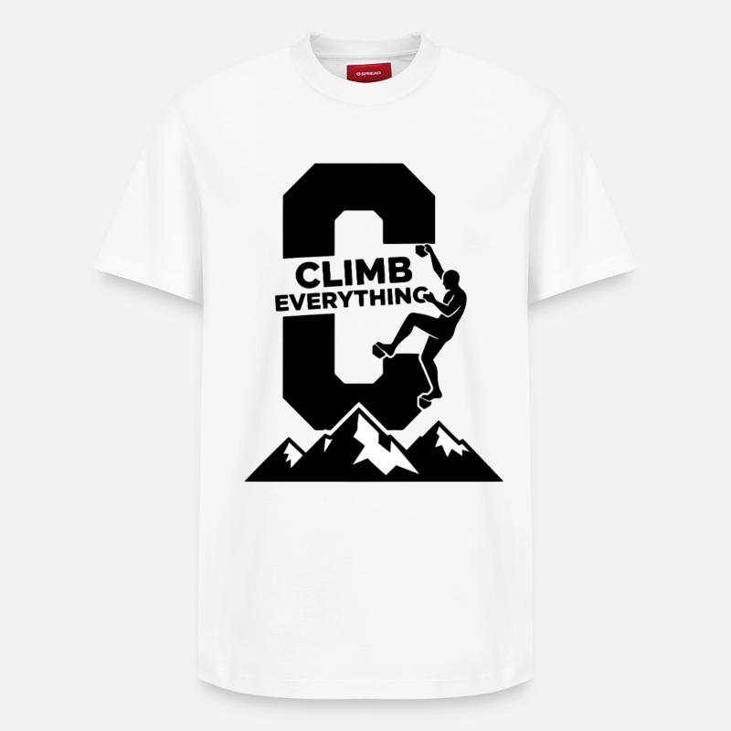 Climb Everything Kletterabenteuer - Relaxed Unisex Supima Cotton T-Shirt – von SPREAD - Weiß