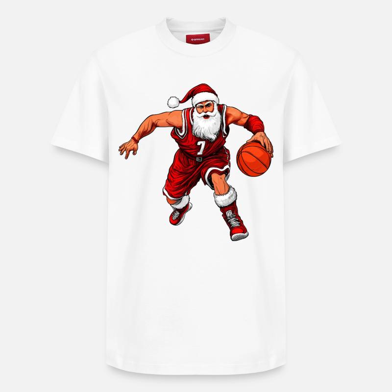 Basketteurs Noël - T-shirt unisexe décontracté en coton Supima – de SPREAD - blanc