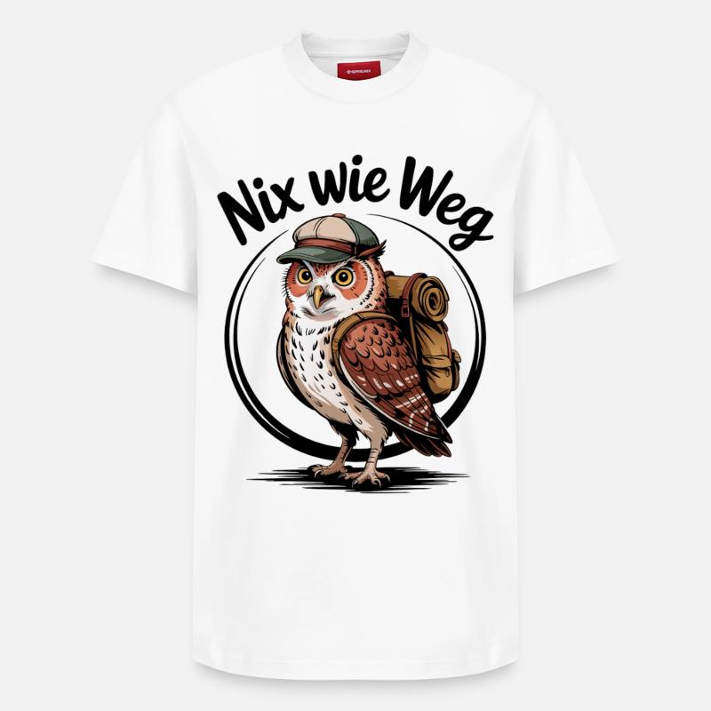 Allons-y WanderEule - T-shirt unisexe décontracté en coton Supima – de SPREAD - blanc