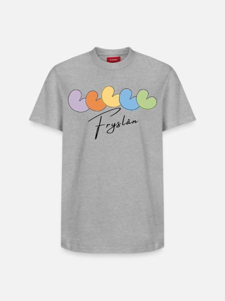 Pompeblêd Arc-en-ciel - Pompeblêdjes frison - T-shirt unisexe décontracté en coton Supima – de SPREAD - blanc