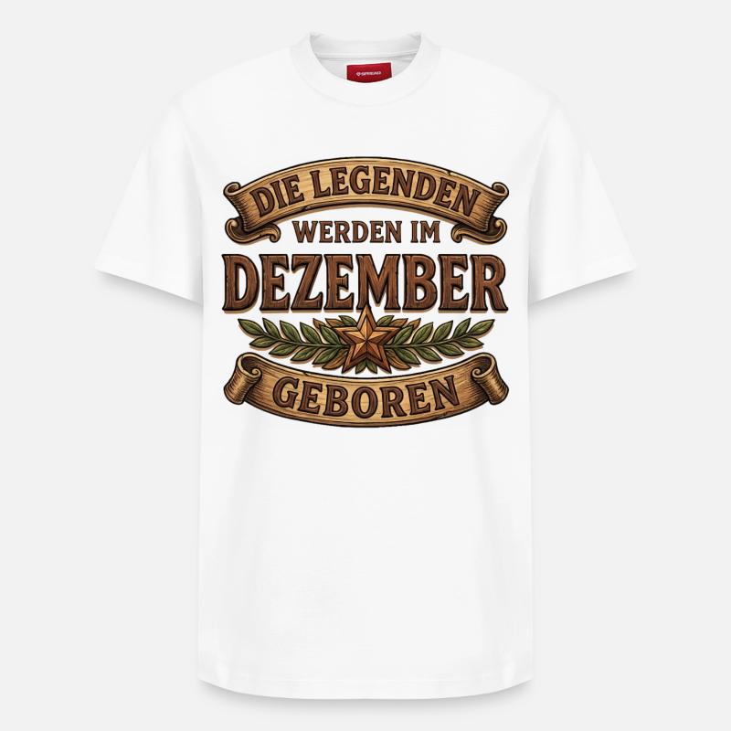 Legenden geboren im Dezember - Relaxed Unisex Supima Cotton T-Shirt – von SPREAD - Weiß