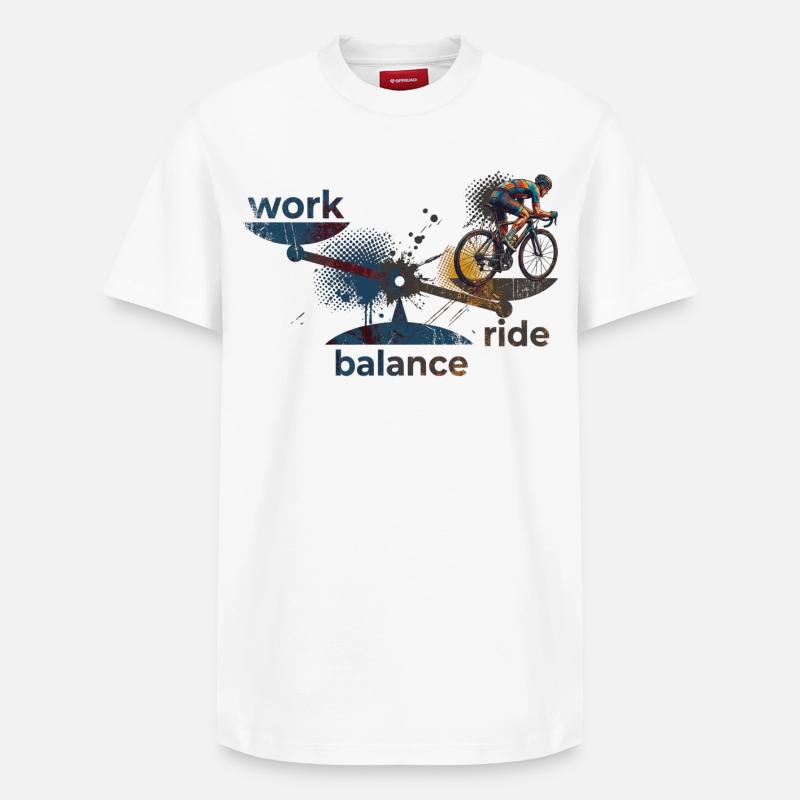 Travail - Roulée - Équilibre : Faites attention ! - T-shirt unisexe décontracté en coton Supima – de SPREAD - blanc