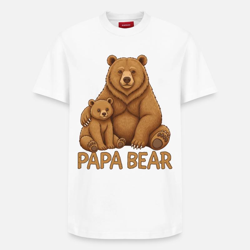 Papa Bear - Relaxed Unisex Supima Cotton T-Shirt – von SPREAD - Weiß