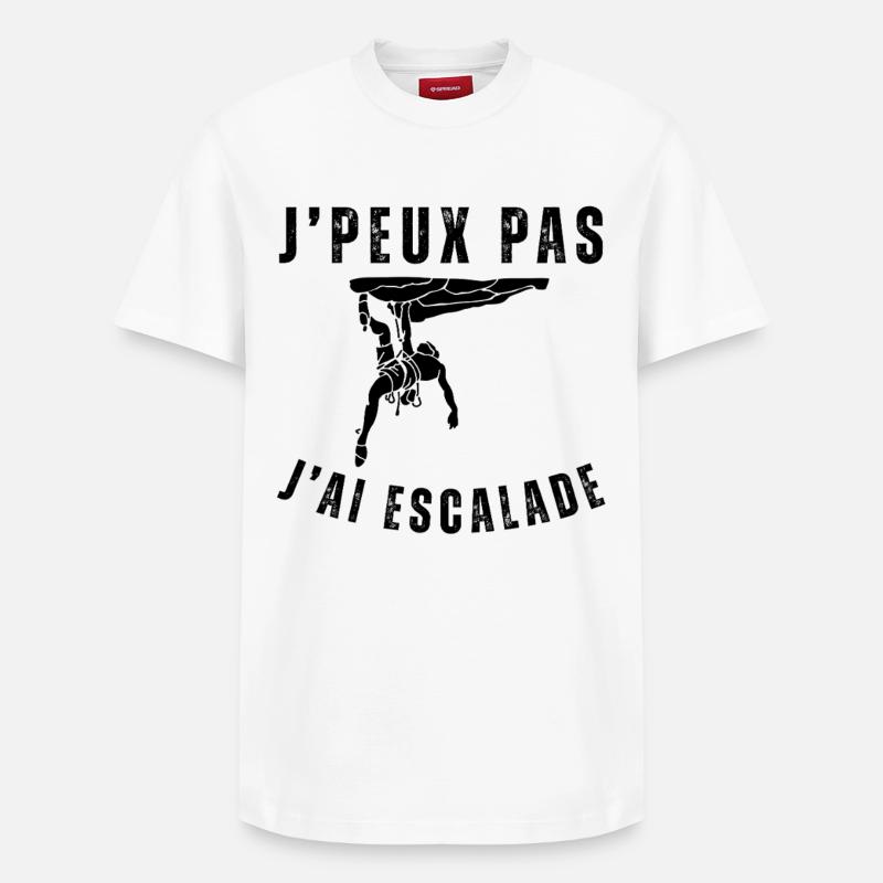 j'peux pas j'ai escalade - T-shirt unisexe décontracté en coton Supima – de SPREAD - blanc