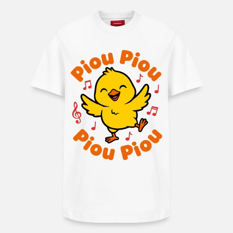 Poussin Piou-Piou Danseur Heureux - T-shirt unisexe décontracté en coton Supima – de SPREAD - blanc