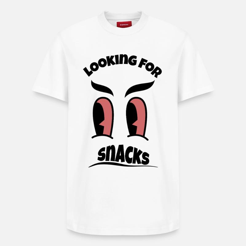 À la recherche de snacks - T-shirt unisexe décontracté en coton Supima – de SPREAD - blanc