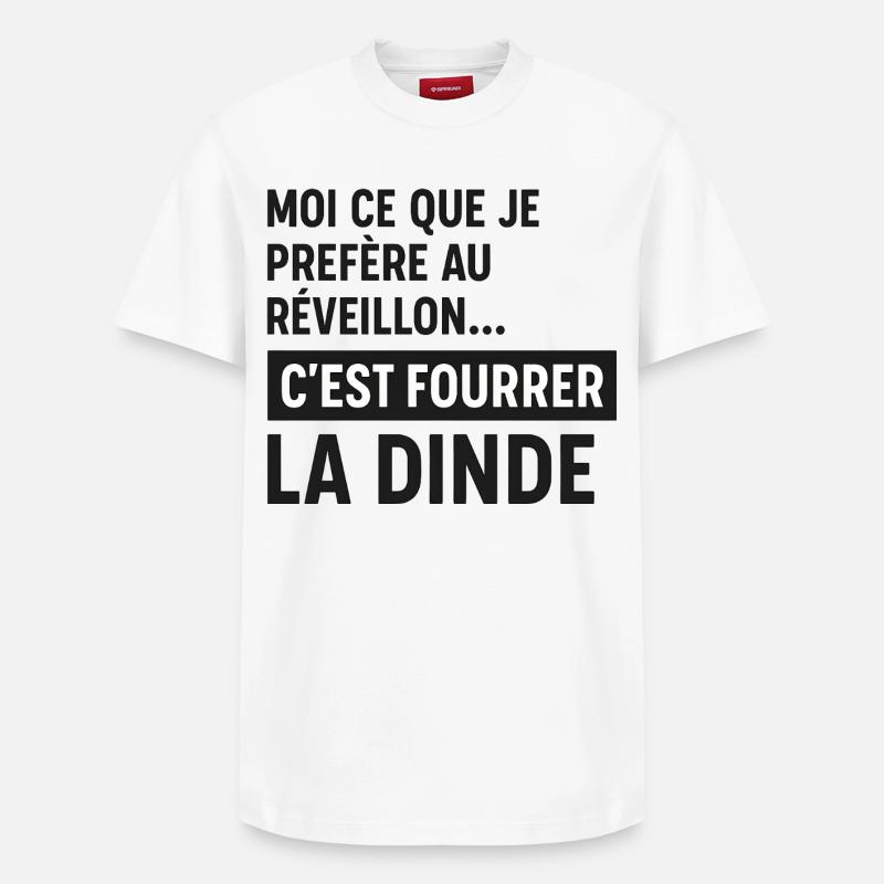 Réveillon Fourrer la Dinde - T-shirt unisexe décontracté en coton Supima – de SPREAD - blanc