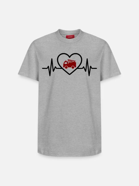 Herz Feuerwehr Feuerwehrauto - Relaxed Unisex Supima Cotton T-Shirt – von SPREAD - Weiß